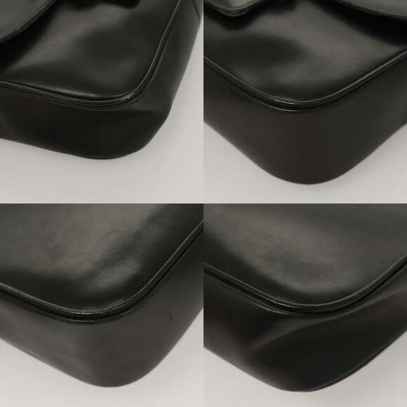 CELINE Shoulder Bag Leather Black Gold - Picture 10 of 12